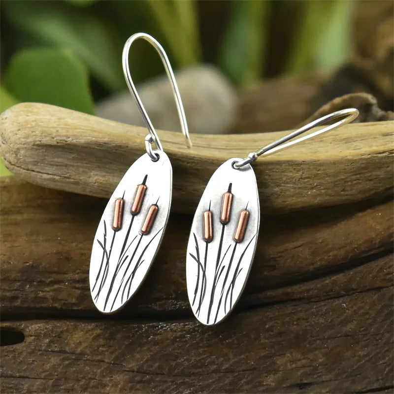 Silver Bloom Oval Drops