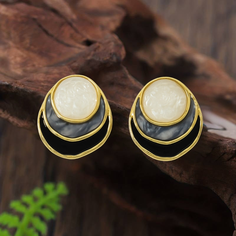 Ocean Hand-Painted Layered Hoop Earrings