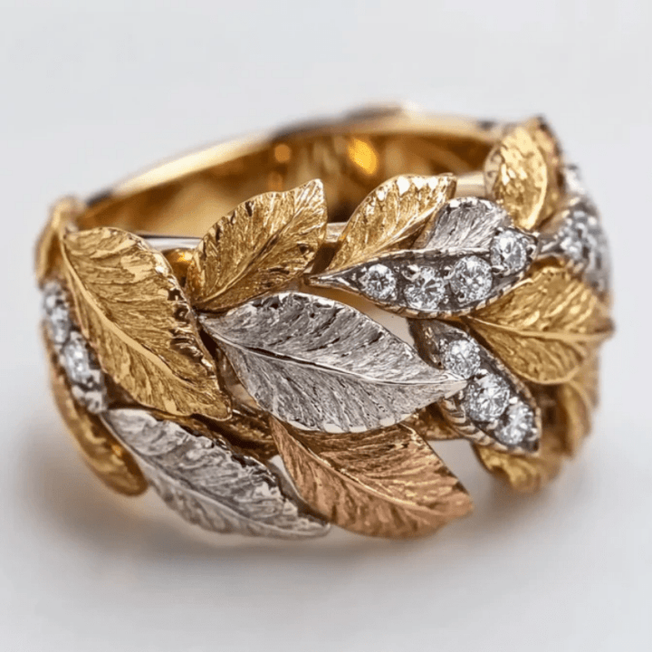 Unique Leaf & Zirconia Ring