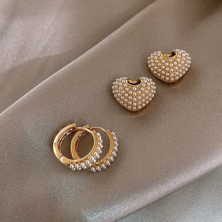 Heart Pearl Earrings